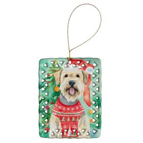 Wheaten Terrier Christmas Porcelain Ornament Christmas Tree Hanging Decorations for Home Christmas Holiday, Rectangle, Gift, Multicolor