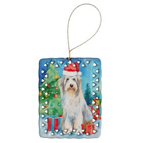 Bearded Collie Christmas Porcelain Ornament Christmas Tree Hanging Decorations for Home Christmas Holiday, Rectangle, Gift, Multicolor