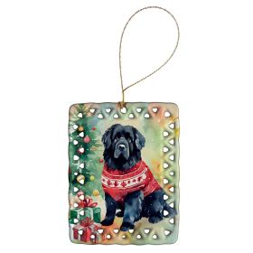 Newfoundland Christmas Porcelain Ornament Christmas Tree Hanging Decorations for Home Christmas Holiday, Rectangle, Gift, Multicolor