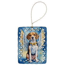 Beagle My Angel Porcelain Ornament Christmas Tree Hanging Decorations for Home Christmas Holiday, Rectangle, Gift, Multicolor