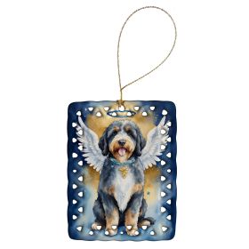 Bernedoodle My Angel Porcelain Ornament Christmas Tree Hanging Decorations for Home Christmas Holiday, Rectangle, Gift, Multicolor