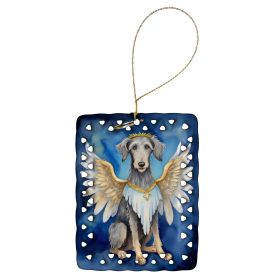 Scottish Deerhound My Angel Porcelain Ornament Christmas Tree Hanging Decorations for Home Christmas Holiday, Rectangle, Gift, Multicolor