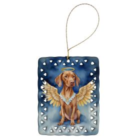 Vizsla My Angel Porcelain Ornament Christmas Tree Hanging Decorations for Home Christmas Holiday, Rectangle, Gift, Multicolor