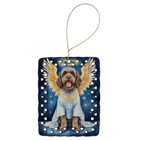 Wirehaired Pointing Griffon My Angel Porcelain Ornament Christmas Tree Hanging Decorations for Home Christmas Holiday, Rectangle, Gift, Multicolo