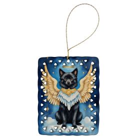 Schipperke My Angel Porcelain Ornament Christmas Tree Hanging Decorations for Home Christmas Holiday, Rectangle, Gift, Multicolor