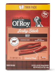 Ol'Roy Jerky Stick Dog Treats with Real Beef Chews, 25 oz Box (2 Pack)