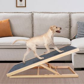Dog Ramp for Bed, Extra Wide Excellent Traction, Pet Ramp for Small Dogs to Get on Couch Car, Non-Slip Rubber Surface, 16" Wide Hold up to 80lb, Adjus