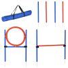 Dog Pet Agility Training Kit High Jump Weave Pole Ring Obedience Training Set Adjustable Equipment Portable