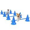 39''L Set of 4 Dog Agility Hurdle Cone Set for Large Medium Small Size Dog, Agility Training Equipment 8 Cones 4 Rods Starter Kit with Carrying Bag