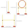 3PCs Portable Pet Agility Training Obstacle Set for Dogs w/ Adjustable Weave Pole, Jumping Ring, Adjustable High Jump
