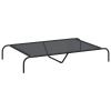 Elevated Dog Bed Black Textilene 51.2 x 31.5 x 7.9 in Durable