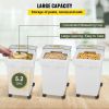 VEVOR Ingredient Bin, 5.2 Gallons Capacity Ingredient Storage Bin, 3 Pcs/Set, PP Material Flour Bins On Wheels, White Shelf Ingredient Bin with Scoop
