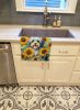 Tibetan Terrier in Sunflowers Kitchen Towel Dish Cloths Guest Hand Towel Decorative Bathroom Towel for Face,Tea, Dishcloth, Kitchen and Bath