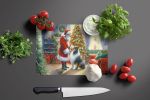 NEW Collie and Santa Claus Glass Cutting Board Decorative Tempered Glass Kitchen Cutting and Serving Board Large Size Chopping Board