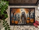 NEW Afghan Hound Spooky Halloween Doormat Front Door Mat Indoor Outdoor Rugs for Entryway, Non Slip Washable Low Pile, 18H X 27W
