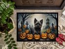 NEW Cairn Terrier Spooky Halloween Doormat Front Door Mat Indoor Outdoor Rugs for Entryway, Non Slip Washable Low Pile, 18H X 27W