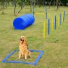PawHut Dog Agility Tools 4PCS Set PE Jumps Stop Box Outdoor Training Equipment Blue Yellow