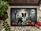 NEW Border Collie Spooky Halloween Doormat Front Door Mat Indoor Outdoor Rugs for Entryway, Non Slip Washable Low Pile, 18H X 27W
