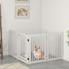 30 Inch Tall 4-Panel Freestanding Pet Gate Wooden Dog Fence