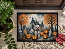 NEW Poodle Spooky Halloween Doormat Front Door Mat Indoor Outdoor Rugs for Entryway, Non Slip Washable Low Pile, 18H X 27W