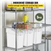 VEVOR Ingredient Bin, 5.2 Gallons Capacity Ingredient Storage Bin, 3 Pcs/Set, PP Material Flour Bins On Wheels, White Shelf Ingredient Bin with Scoop