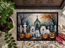 NEW American Eskimo Spooky Halloween Doormat Front Door Mat Indoor Outdoor Rugs for Entryway, Non Slip Washable Low Pile, 18H X 27W