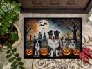 NEW Australian Shepherd Spooky Halloween Doormat Front Door Mat Indoor Outdoor Rugs for Entryway, Non Slip Washable Low Pile, 18H X 27W