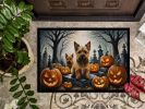 NEW Norwich Terrier Spooky Halloween Doormat Front Door Mat Indoor Outdoor Rugs for Entryway, Non Slip Washable Low Pile, 18H X 27W