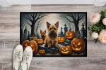 NEW Norwich Terrier Spooky Halloween Doormat Front Door Mat Indoor Outdoor Rugs for Entryway, Non Slip Washable Low Pile, 18H X 27W