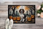 NEW Welsh Springer Spaniel Spooky Halloween Doormat Front Door Mat Indoor Outdoor Rugs for Entryway, Non Slip Washable Low Pile, 18H X 27W