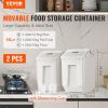 VEVOR Ingredient Storage Bin, 2 x 15L Dispenser Bin with 2 Measuring Cups, Attachable Casters and Airtight Lid, 2 Pcs/Set Dog Pet Food Storage Contain