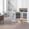 30 Inch Tall 4-Panel Freestanding Pet Gate Wooden Dog Fence