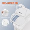 VEVOR Ingredient Storage Bin, 2 x 15L Dispenser Bin with 2 Measuring Cups, Attachable Casters and Airtight Lid, 2 Pcs/Set Dog Pet Food Storage Contain