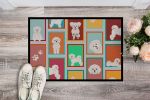 NEW Lots of Bichon Frise Doormat Front Door Mat Indoor Outdoor Rugs for Entryway, Non Slip Washable Low Pile, 18H X 27W
