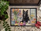 Decorating Easter Belgian Sheepdog Doormat Front Door Mat Indoor Outdoor Rugs for Entryway, Non Slip Washable Low Pile, 24H X 36W