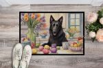 Decorating Easter Belgian Sheepdog Doormat Front Door Mat Indoor Outdoor Rugs for Entryway, Non Slip Washable Low Pile, 24H X 36W