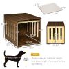 Furniture Style Dog Crate End Table with Removable Door Panel, Dog Crate Bed with Foam Cushion, Safety Lock, Indoor Use, for Small & Medium Dogs