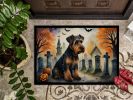 NEW Airedale Terrier Spooky Halloween Doormat Front Door Mat Indoor Outdoor Rugs for Entryway, Non Slip Washable Low Pile, 18H X 27W