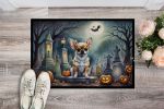 NEW Chihuahua Spooky Halloween Doormat Front Door Mat Indoor Outdoor Rugs for Entryway, Non Slip Washable Low Pile, 18H X 27W