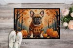 NEW Fawn French Bulldog Fall Doormat Front Door Mat Indoor Outdoor Rugs for Entryway, Non Slip Washable Low Pile, 18H X 27W