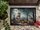 NEW Akita Spooky Halloween Doormat Front Door Mat Indoor Outdoor Rugs for Entryway, Non Slip Washable Low Pile, 18H X 27W