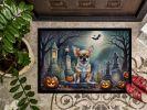 NEW Chihuahua Spooky Halloween Doormat Front Door Mat Indoor Outdoor Rugs for Entryway, Non Slip Washable Low Pile, 18H X 27W