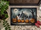 NEW Saint Bernard Spooky Halloween Doormat Front Door Mat Indoor Outdoor Rugs for Entryway, Non Slip Washable Low Pile, 18H X 27W