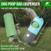 Dog Poop Bag Dispenser with 4 Rolls of 15 Bags in Each Green Dog Poop Bag Holder with Flashlight for Leash Plastic Dog Bag Dispenser with Carabiner Cl
