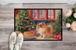 NEW Pomeranian Christmas Cookies Doormat Front Door Mat Indoor Outdoor Rugs for Entryway, Non Slip Washable Low Pile, 18H X 27W
