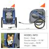 Aosom Pet Bike Trailer for Dogs Blue/Grey Cart with Off-Road Wheels 3 Entrances & Mesh Screen for Safe Travel