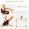 6 Piece Dog Agility Training Equipment with Hurdle Bag and Whistle, Orange and White