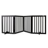 VEVOR Free Standing Dog Gate, 24" H x 80.3" W Freestanding Pet Gate, 4 Panels Foldable Dog Gate for Wide and Narrow Passageways, Expandable Dog Barrie