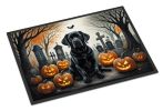 NEW Black Labrador Retriever Spooky Halloween Doormat Front Door Mat Indoor Outdoor Rugs for Entryway, Non Slip Washable Low Pile, 18H X 27W