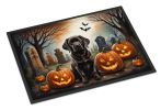 NEW Chocolate Labrador Retriever Spooky Halloween Doormat Front Door Mat Indoor Outdoor Rugs for Entryway, Non Slip Washable Low Pile, 18H X 27W